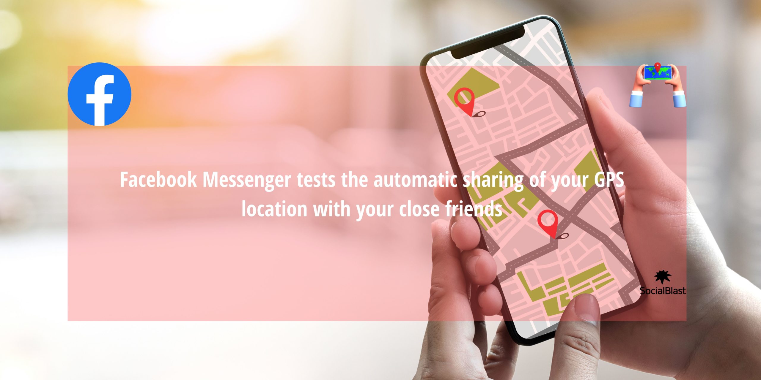 Automatic gps location sharing with facebook messenger