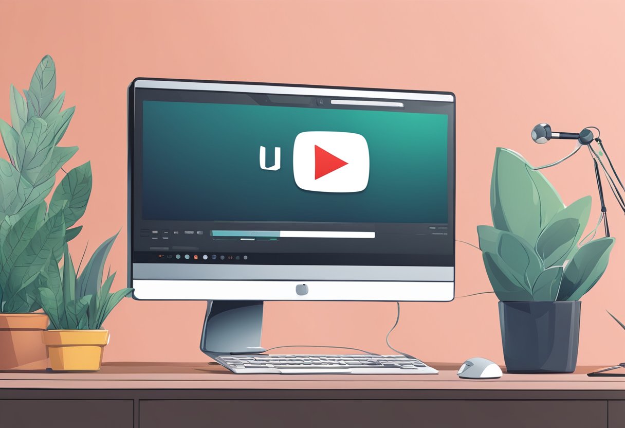 Įkeliamas ir atnaujinamas kompiuterio ekranas su „YouTube“ reklamjuoste